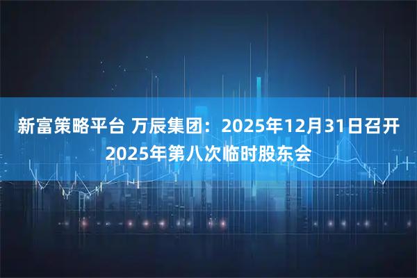 新富策略平台 万辰集团：2025年12月31日召开2025年第八次临时股东会