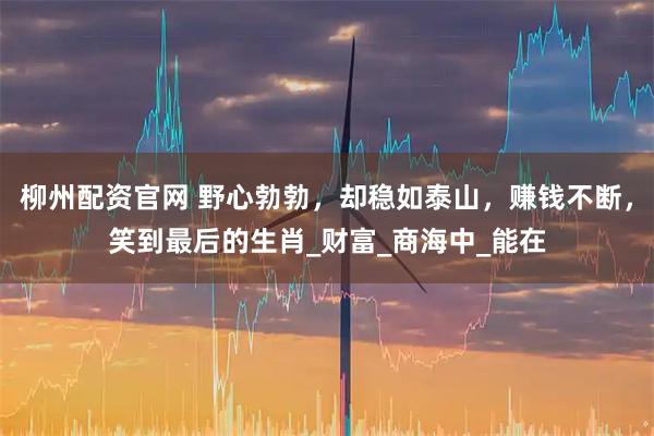 柳州配资官网 野心勃勃，却稳如泰山，赚钱不断，笑到最后的生肖_财富_商海中_能在