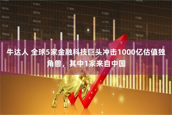 牛达人 全球5家金融科技巨头冲击1000亿估值独角兽，其中1家来自中国